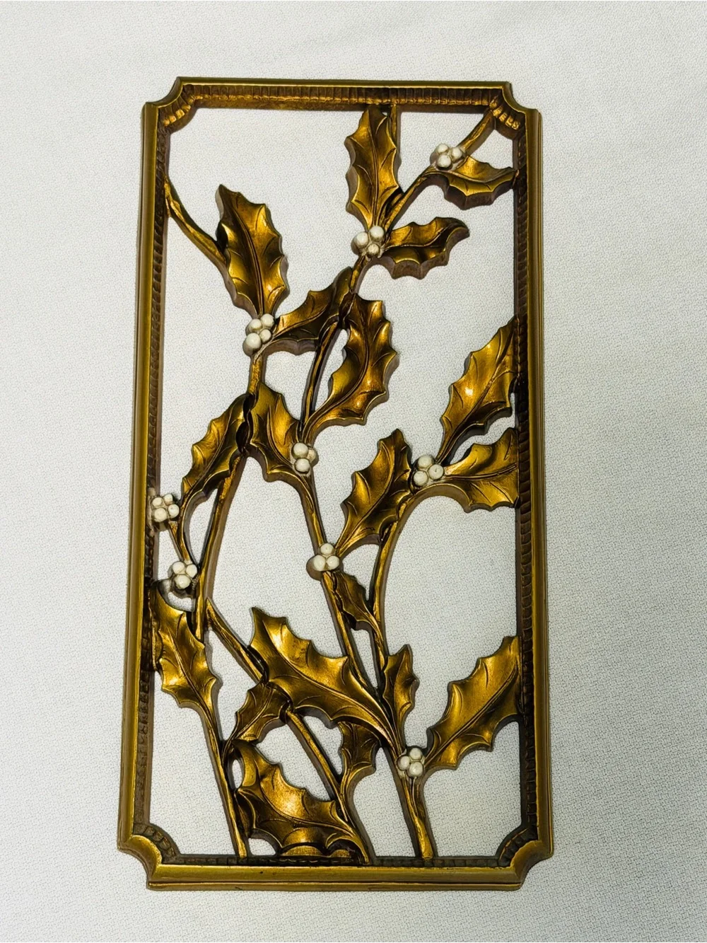 MCM 1955 Dart Industries Plastic Gold Flower Wall Seasonal Accents Set of 2